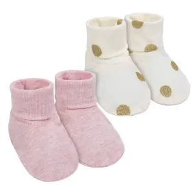 2-Pack Girls Organic Cotton Booties