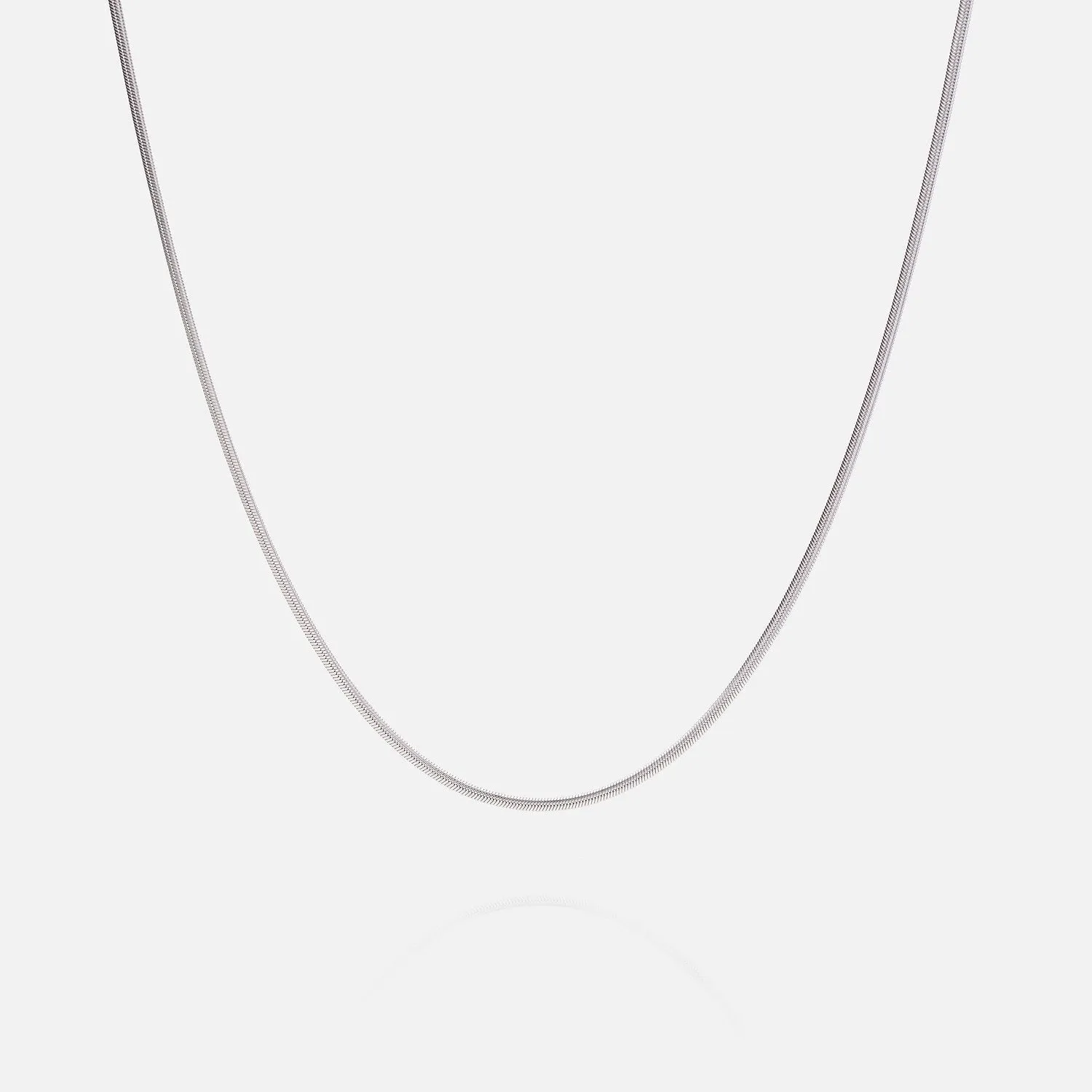 3mm Round Snake Chain - White Gold