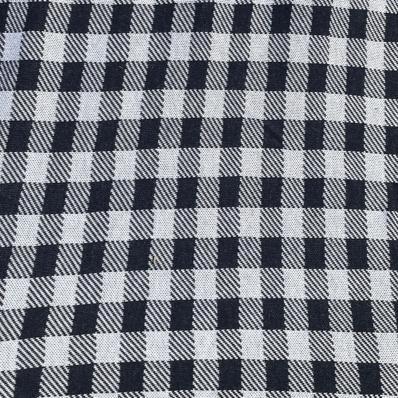 58" French Terry 100% Cotton 10 OZ Black White Flannel Gingham Checkered Knit Fabric By the Yard