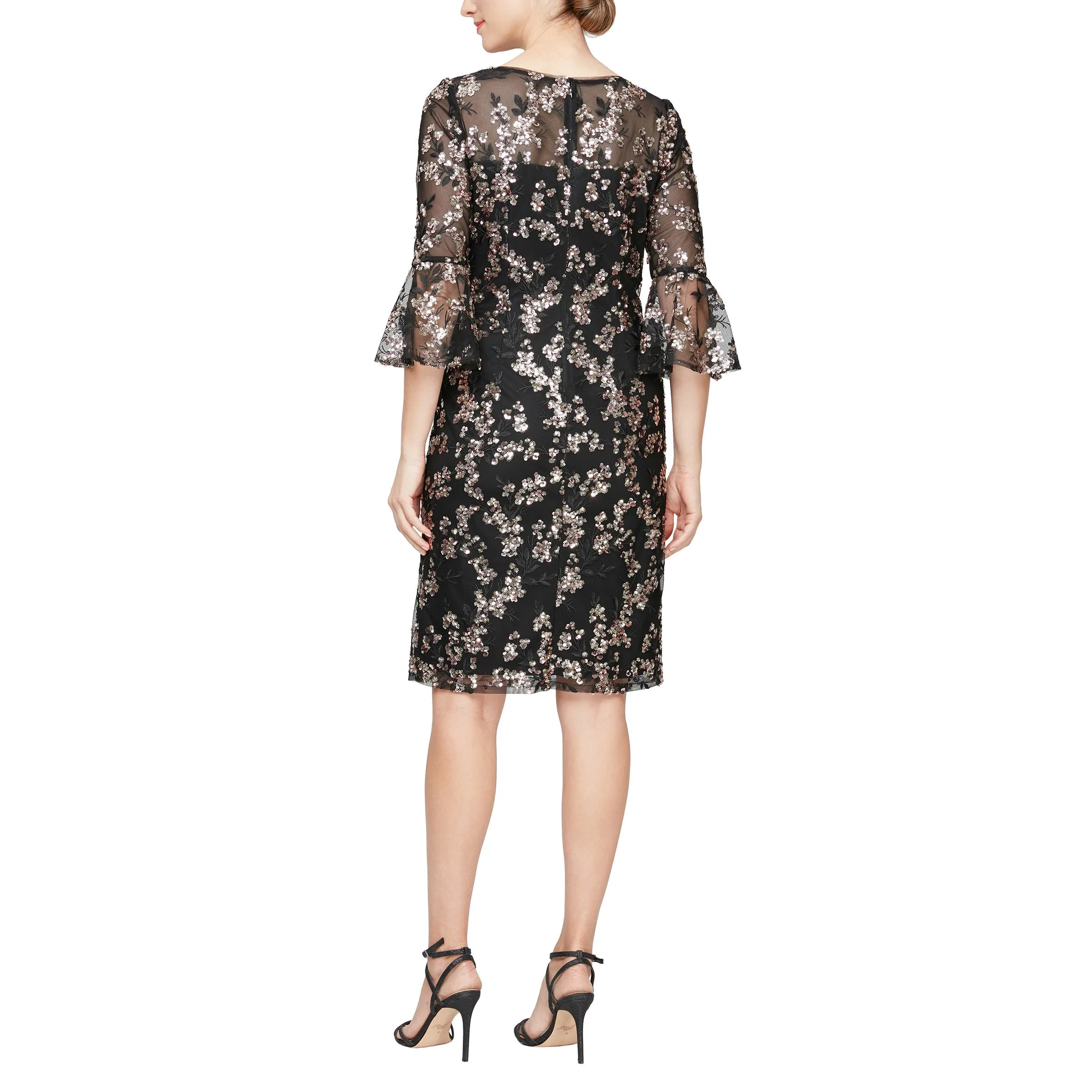 Alex Evenings 81171268 Short 3/4 Sleeve Formal Lace Dress