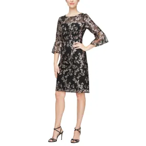 Alex Evenings 81171268 Short 3/4 Sleeve Formal Lace Dress