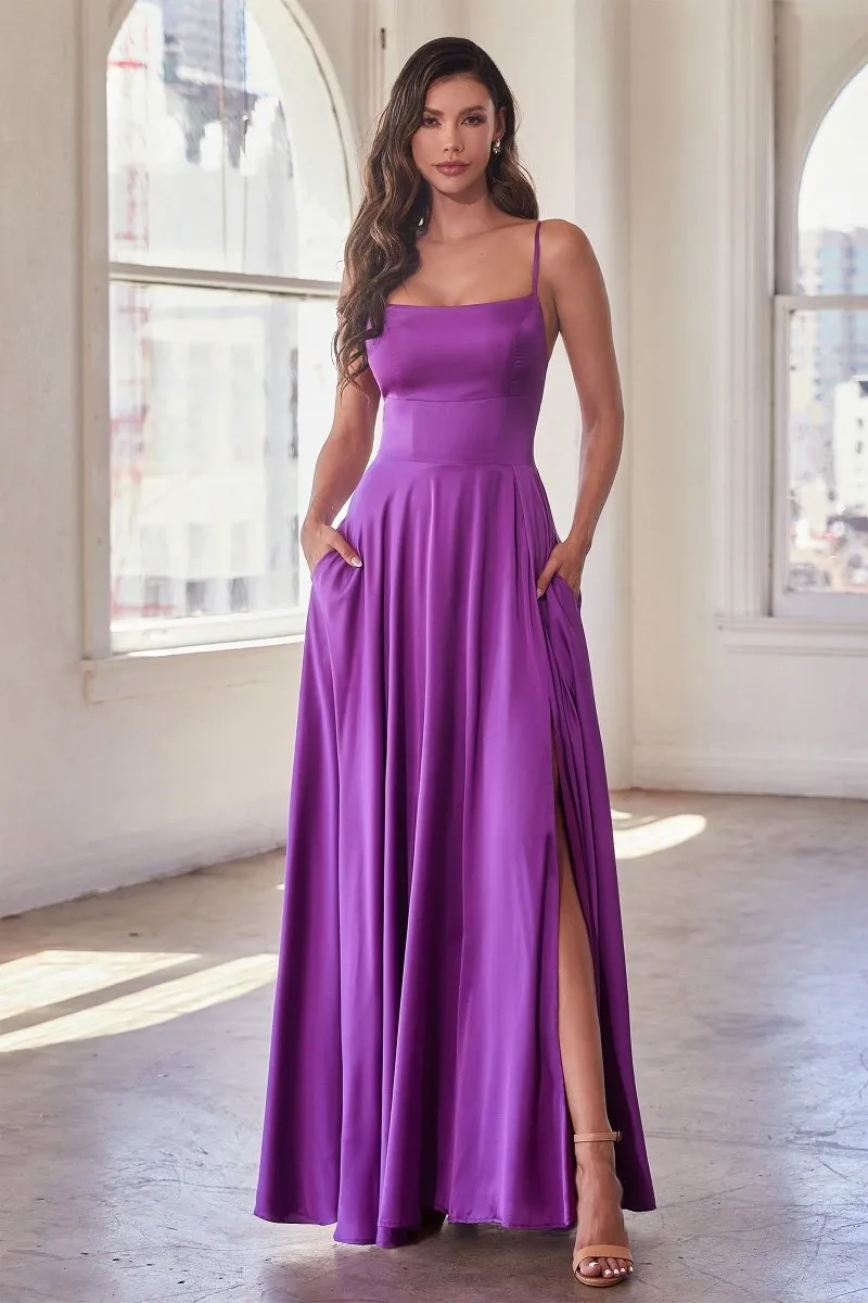 ALEXIA Classic Satin A-Line Bridesmaid Formal Dress