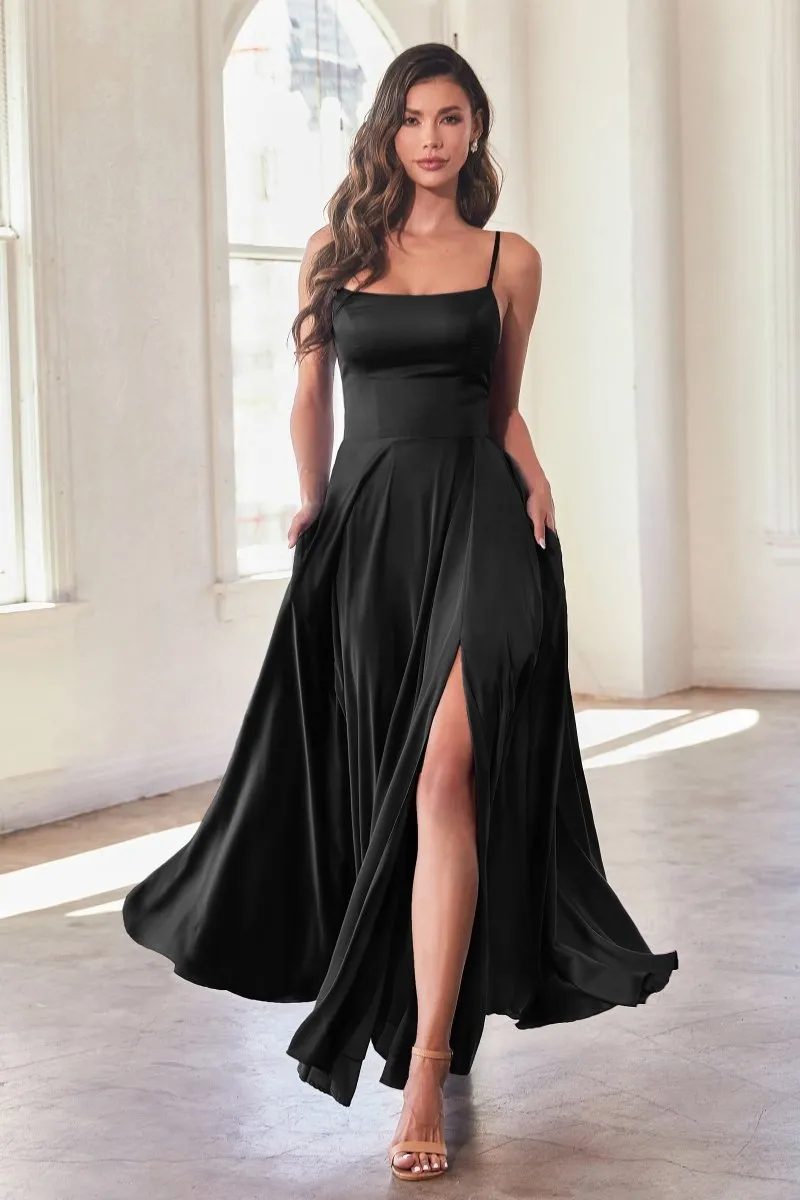 ALEXIA Classic Satin A-Line Bridesmaid Formal Dress