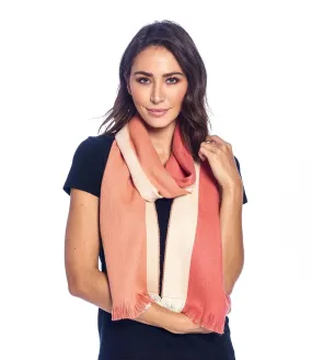 Alpaca Scarf Reversible - Peach Bloom