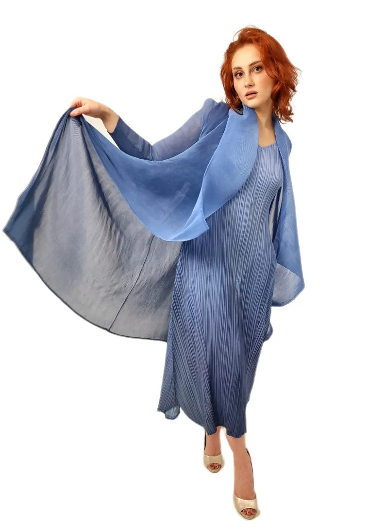 Alquema Bluebird To Dazzling Blue Ombre Long Estrella Dress And Collare Old Coat