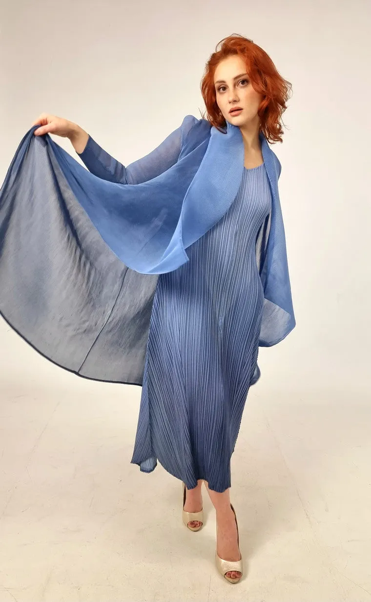 Alquema Bluebird To Dazzling Blue Ombre Long Estrella Dress And Collare Old Coat