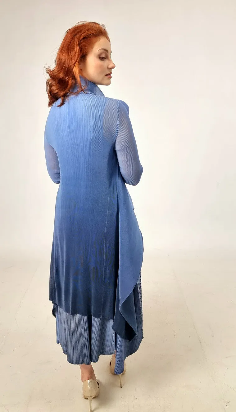 Alquema Bluebird To Dazzling Blue Ombre Long Estrella Dress And Collare Old Coat