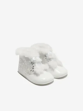 Andanines Baby Girls Patent Leather Glitter Booties