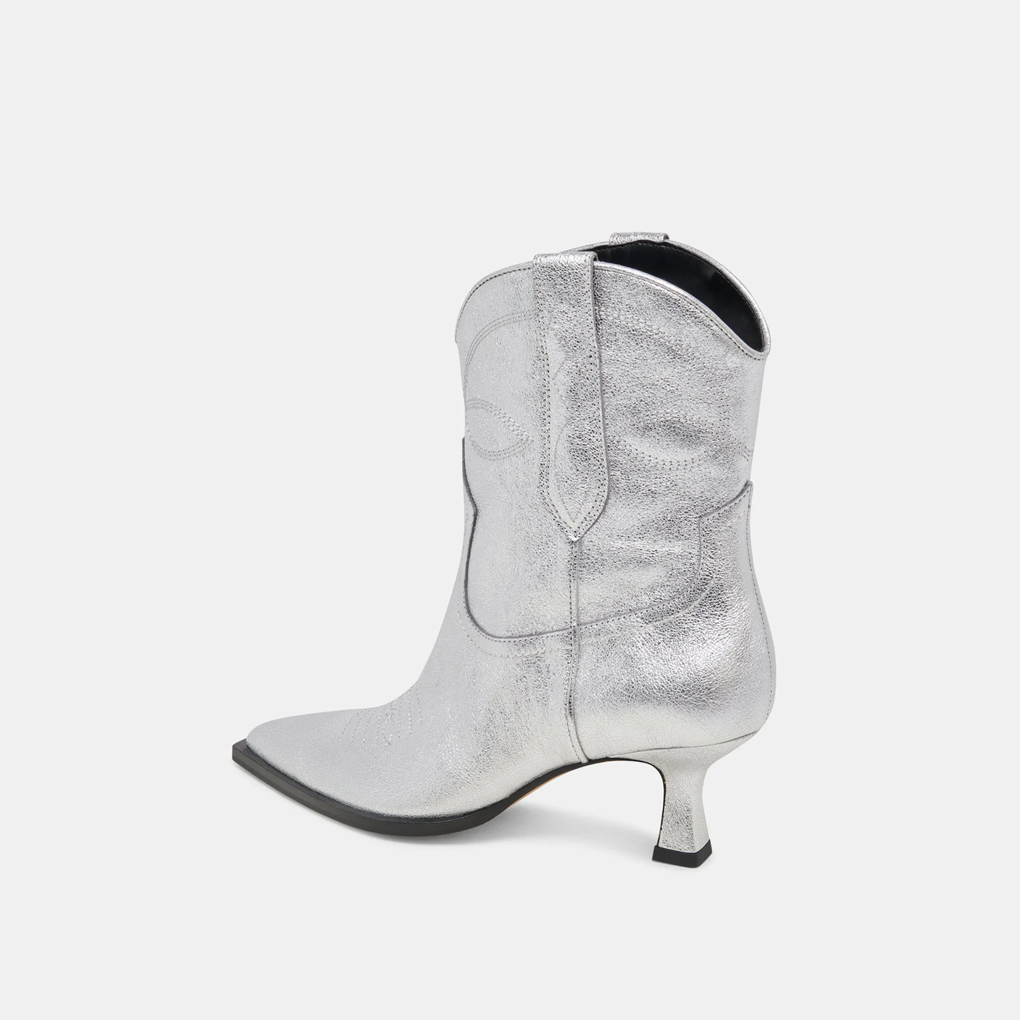 ANGEL BOOTIES SILVER METALLIC LEATHER