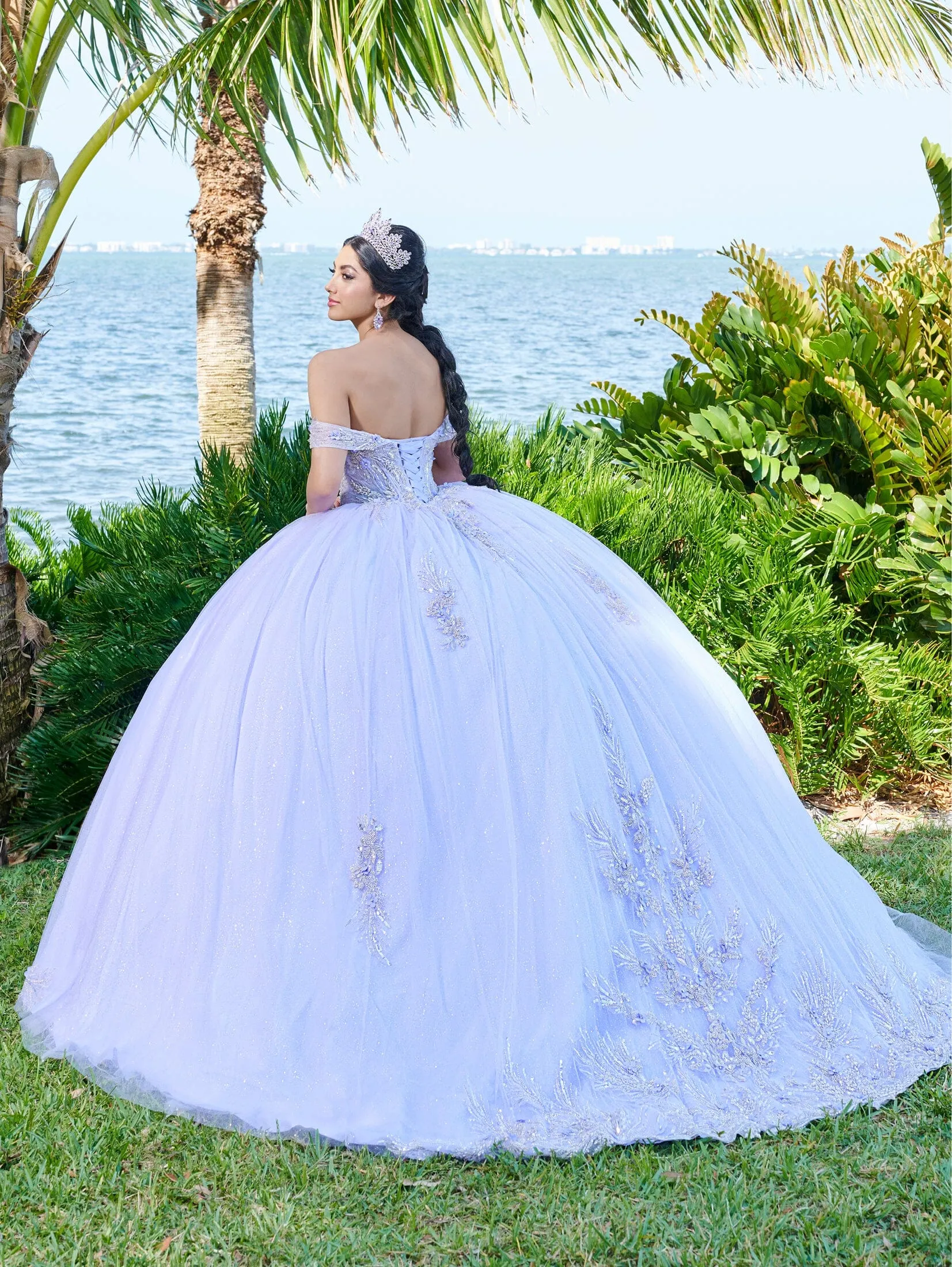 Applique Off Shoulder Quinceanera Dress by Fiesta Gowns 56493