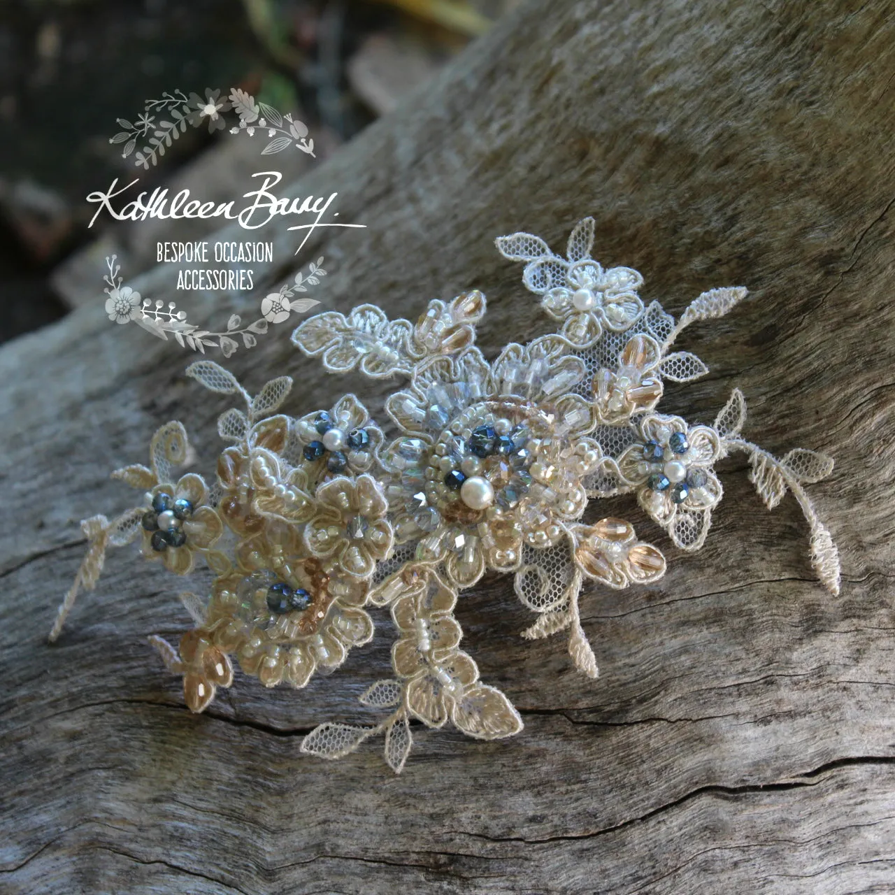 Athena Lace Embellished Hair Clip - Color Options Available