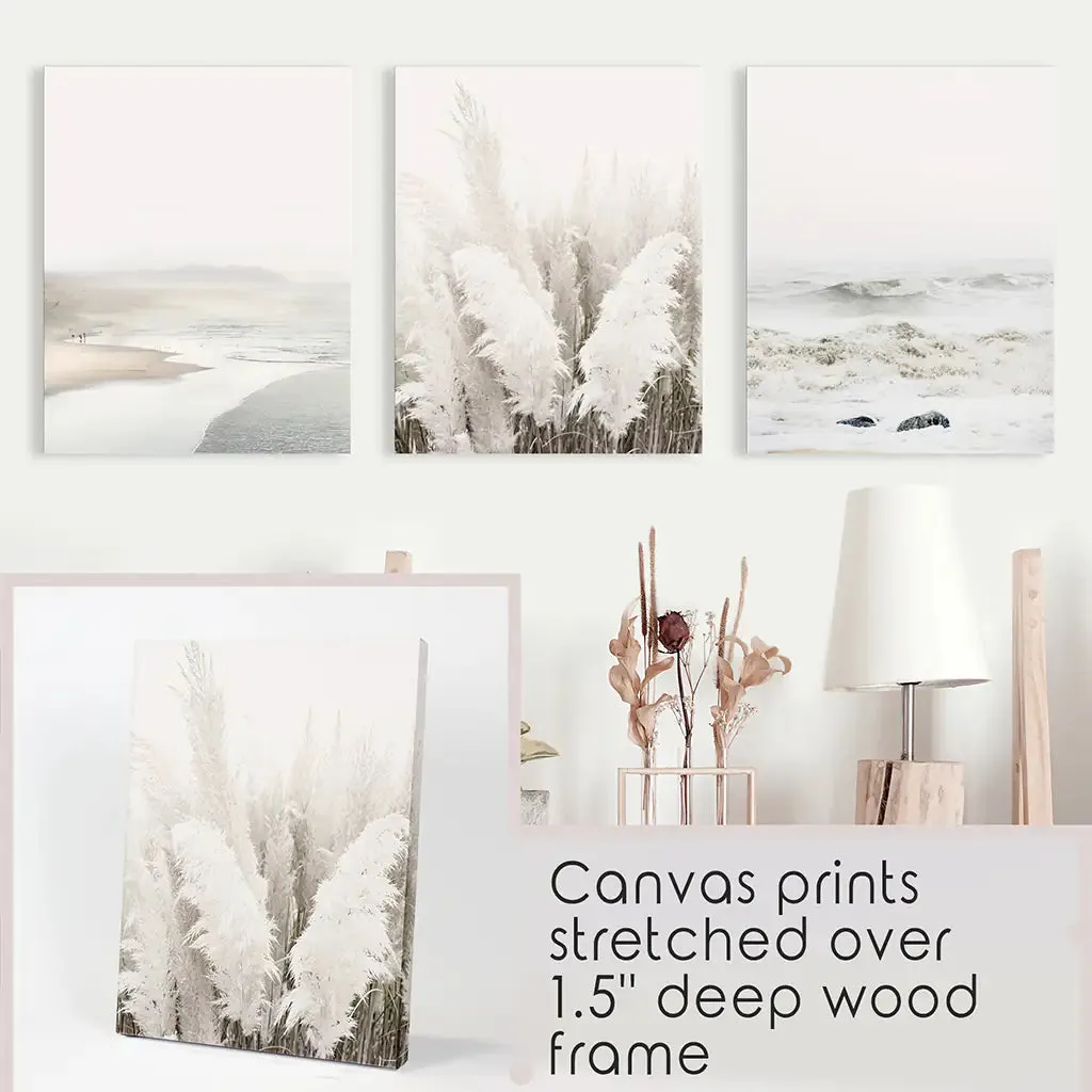 Beige Boho Beach Wall Art. Set of 3 Prints