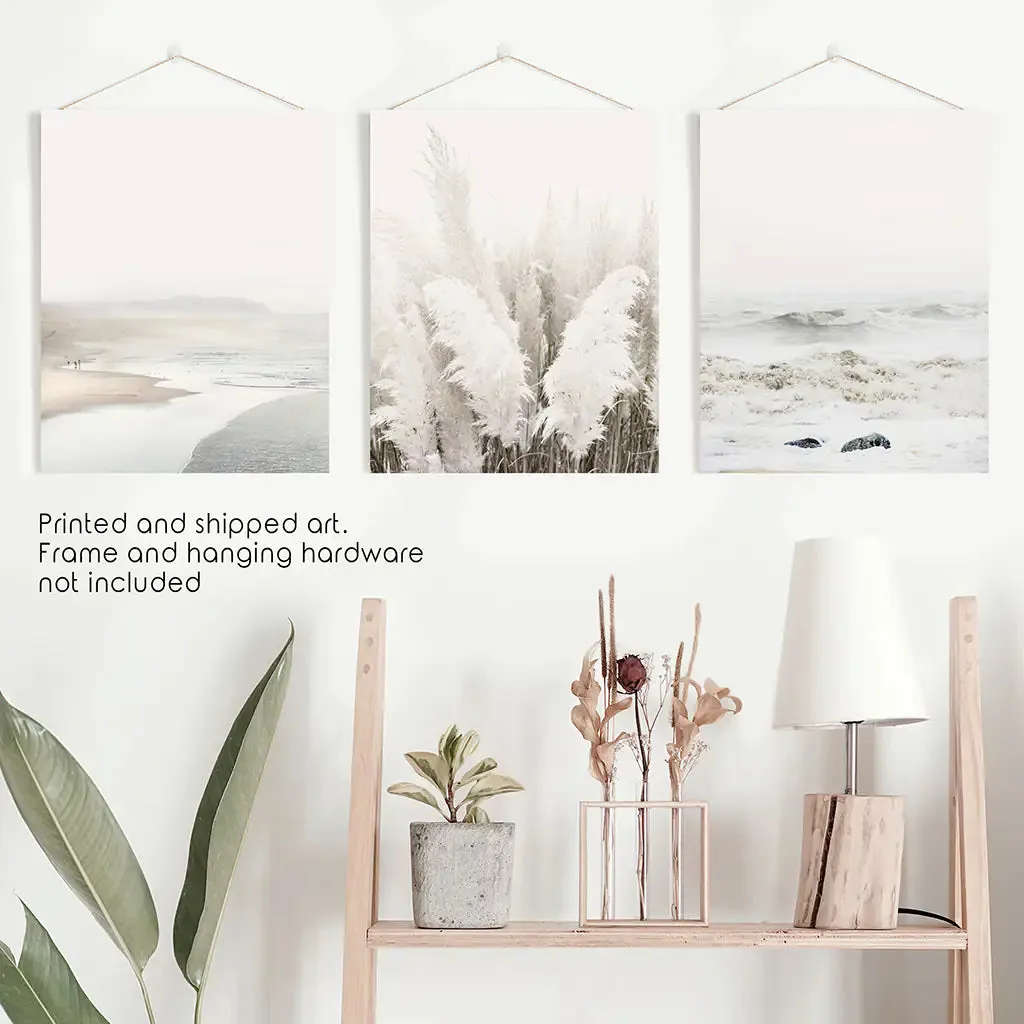 Beige Boho Beach Wall Art. Set of 3 Prints