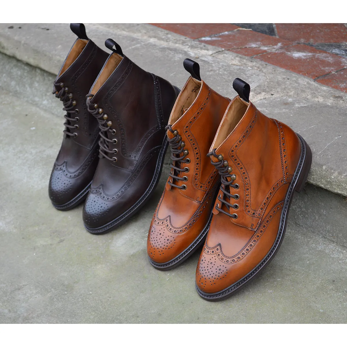 Berwick 1707 Brogue Boot (322) -Moka