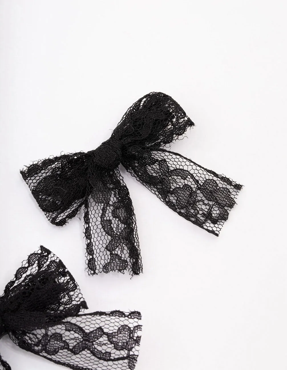 Black Lace Hair Bow Pack