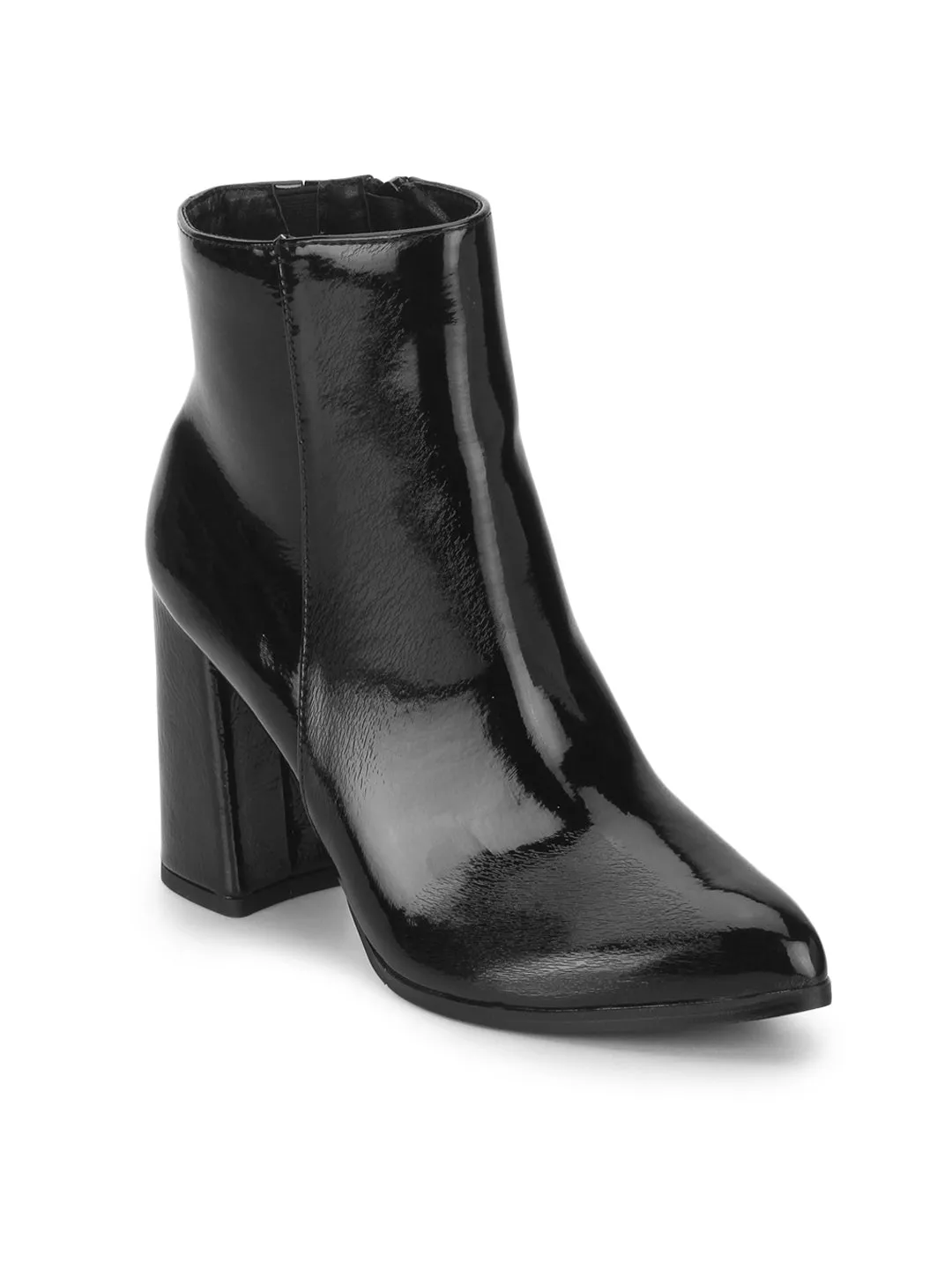 Black Patent Ankle Boots