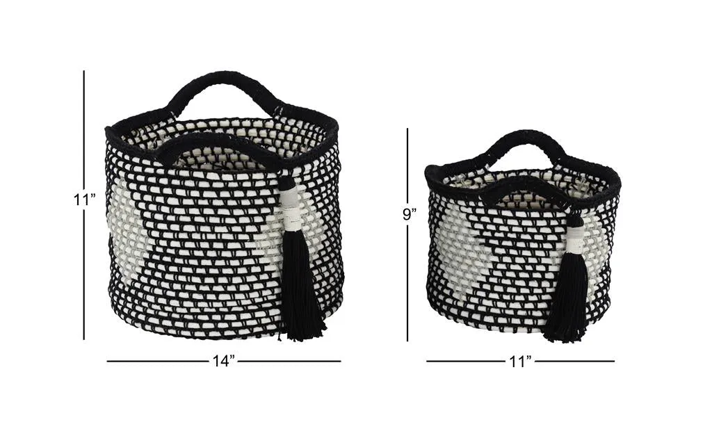 BLACK POLYESTER TRADITIONAL STORAGE BASKET,