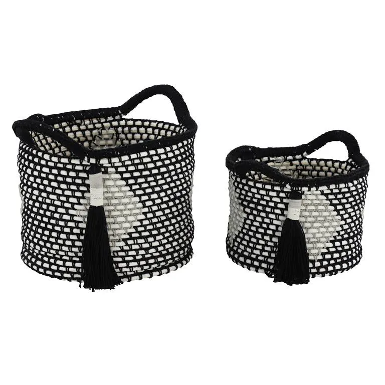 BLACK POLYESTER TRADITIONAL STORAGE BASKET,