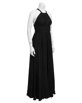 Black Silk Chiffon Gown