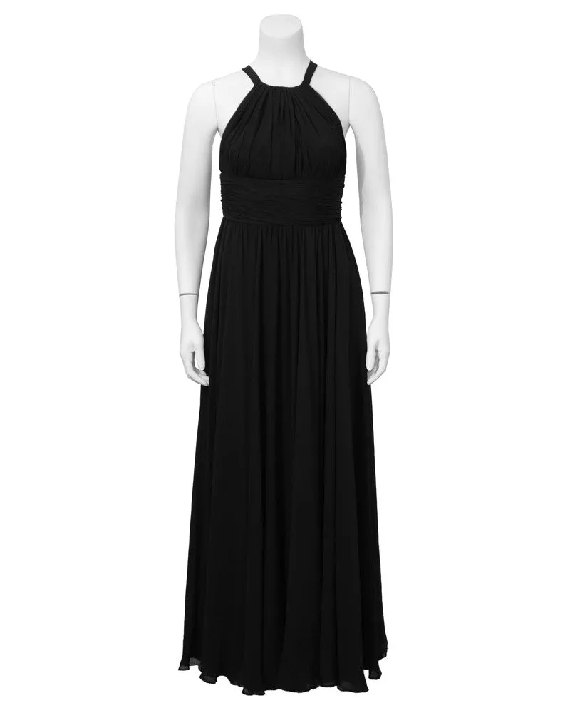 Black Silk Chiffon Gown