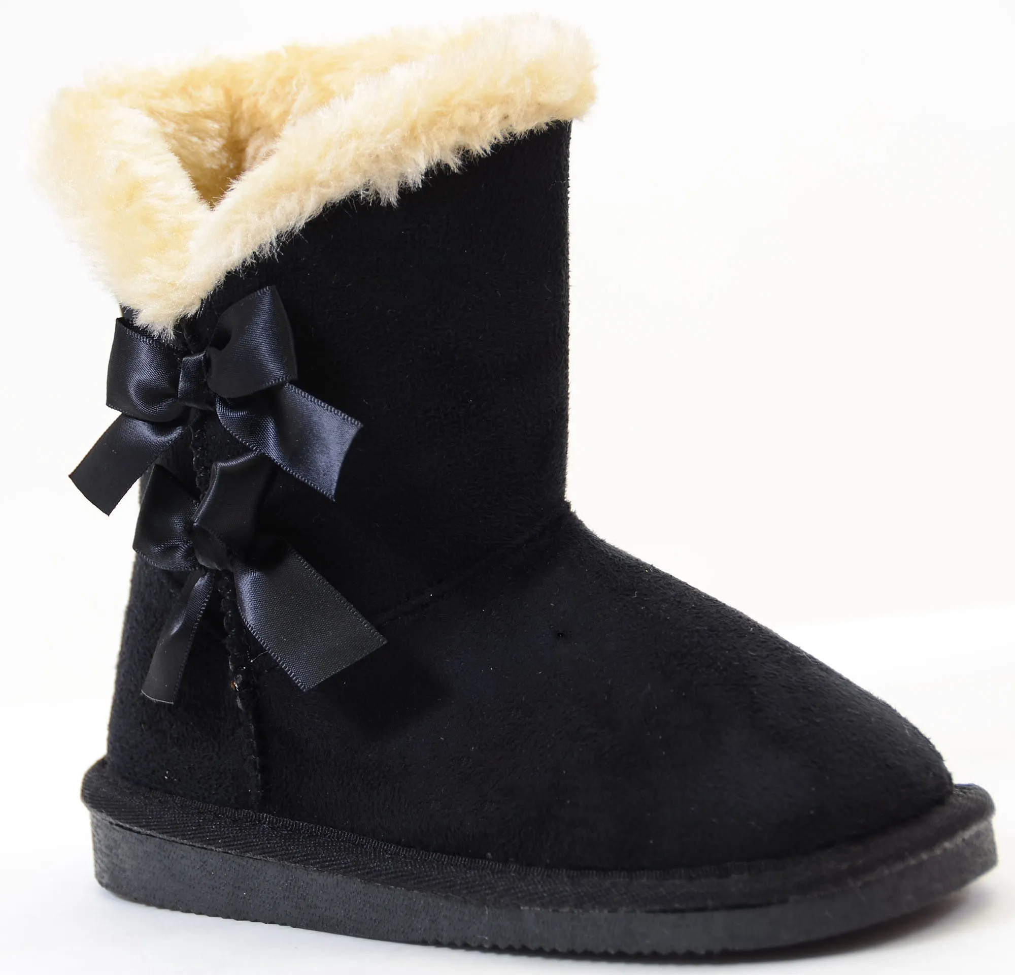 Bows Shearling Vegan Fur Suede Girls Boots KIDS