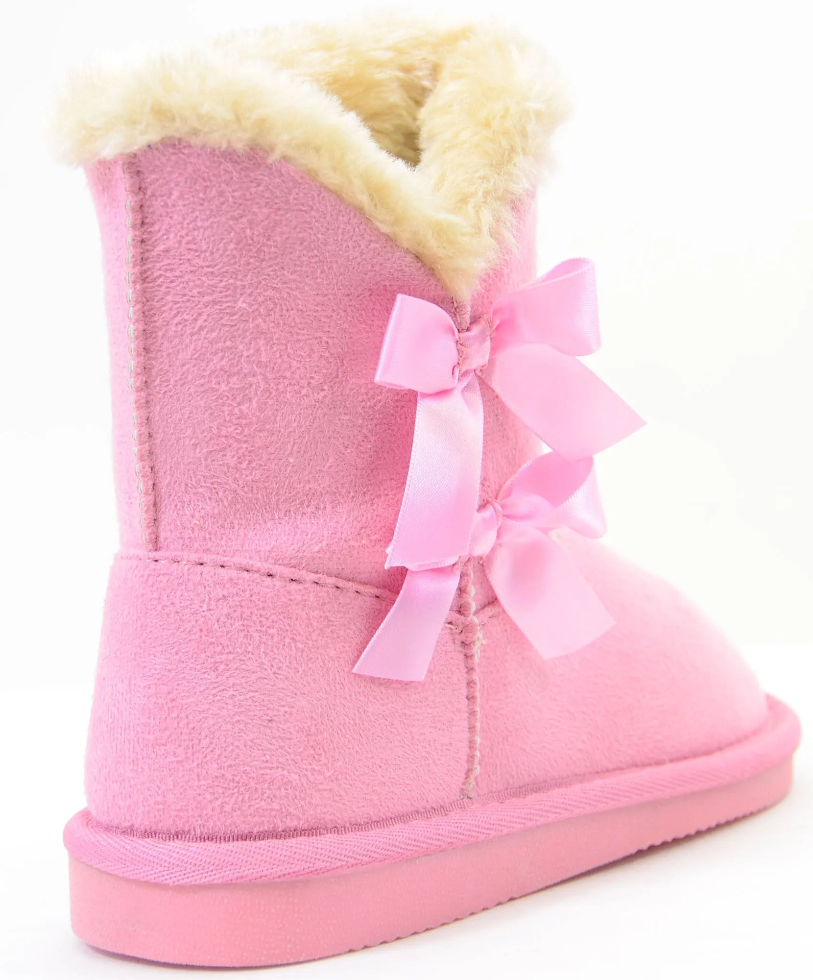 Bows Shearling Vegan Fur Suede Girls Boots KIDS