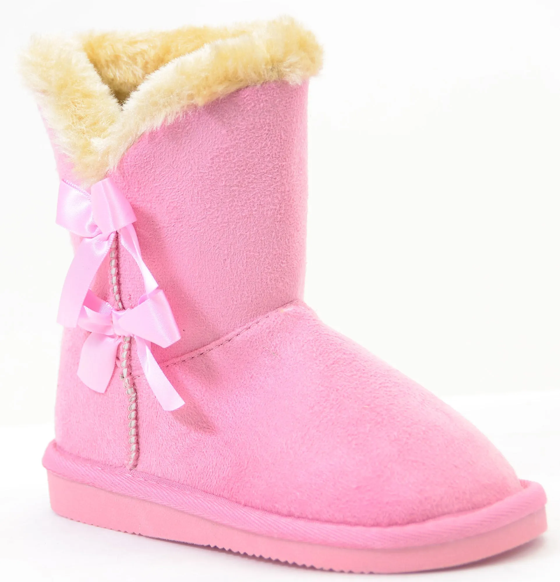 Bows Shearling Vegan Fur Suede Girls Boots KIDS