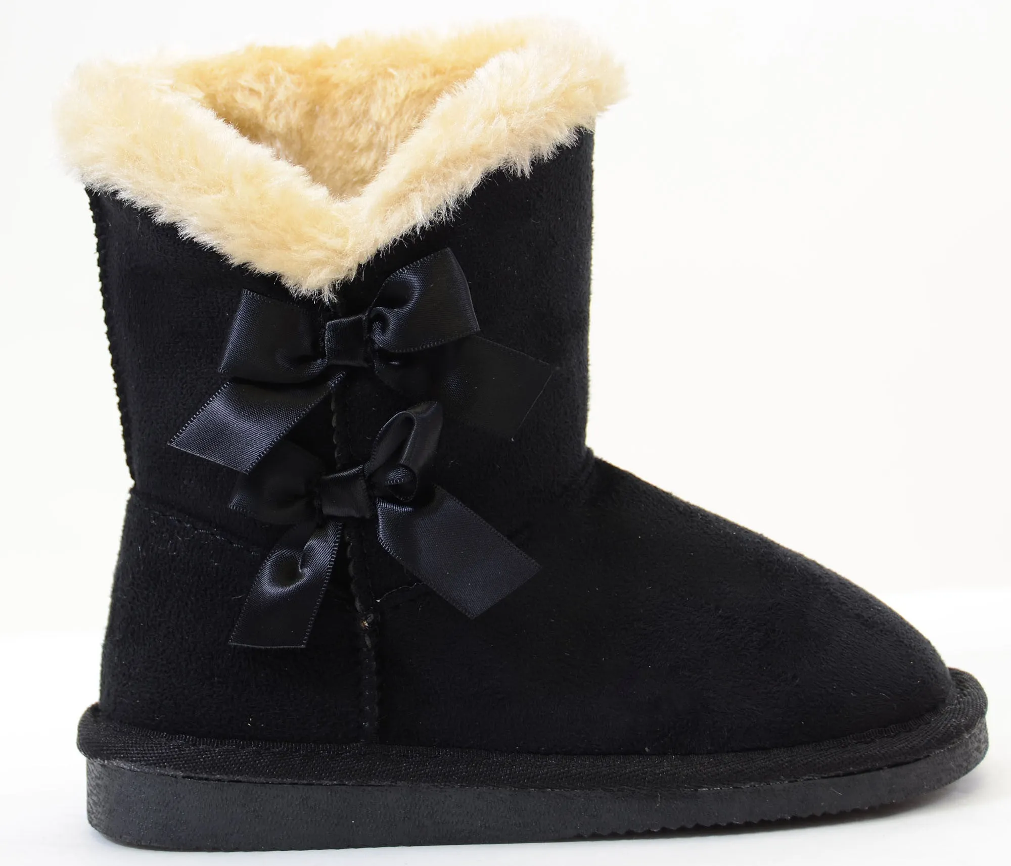 Bows Shearling Vegan Fur Suede Girls Boots KIDS