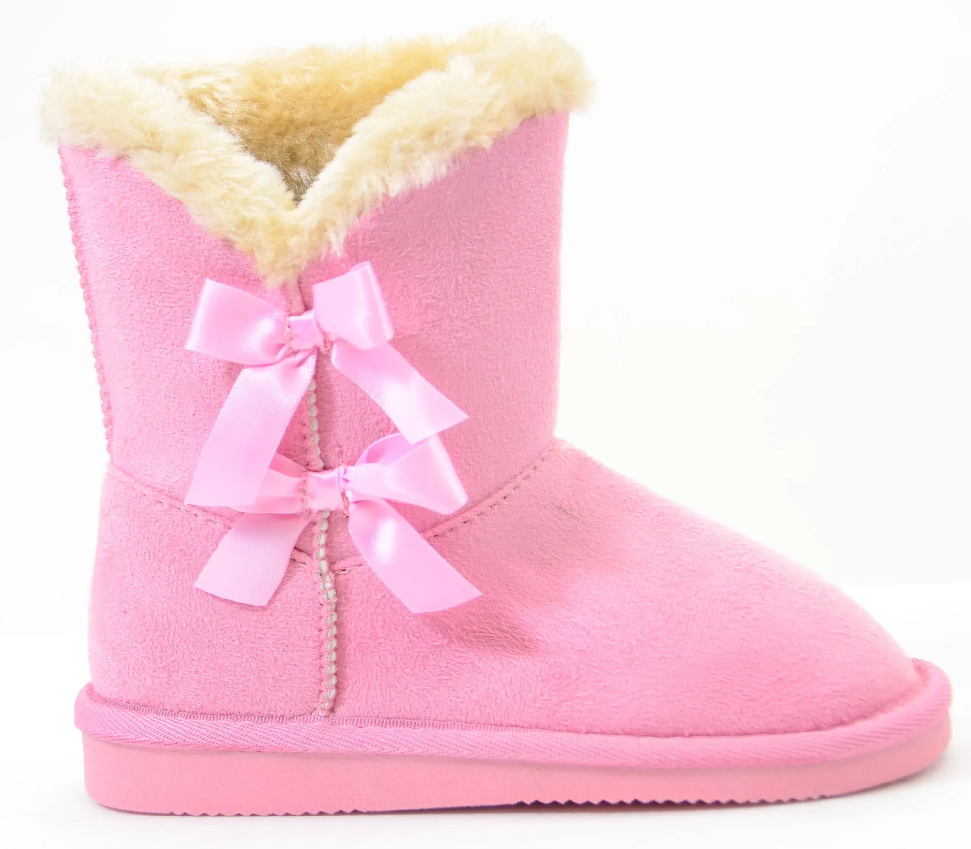 Bows Shearling Vegan Fur Suede Girls Boots KIDS