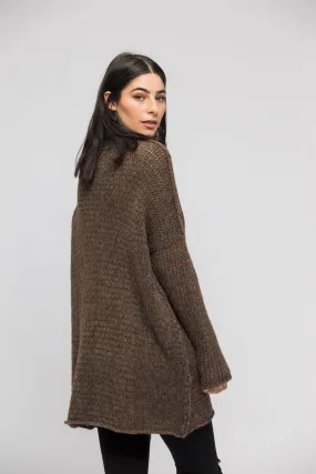 Brown alpaca wool knit  sweater.