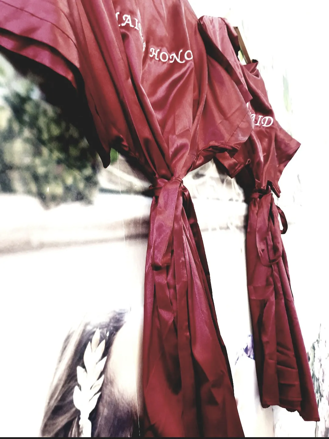 BURGUNDY SATIN GOWNS