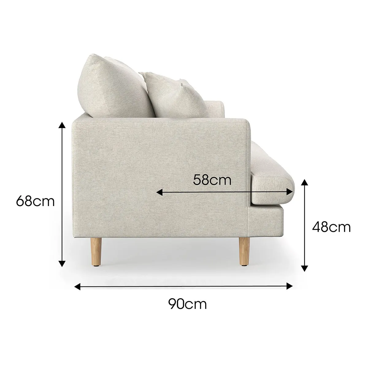 Byron Fabric 3 Seater Sofa