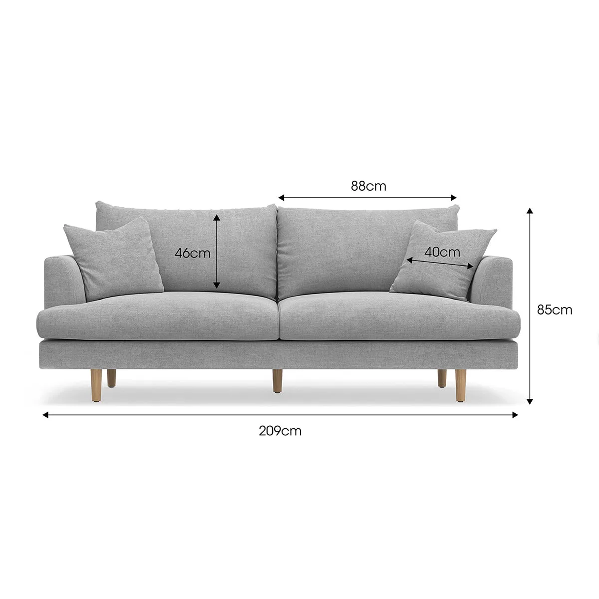 Byron Fabric 3 Seater Sofa