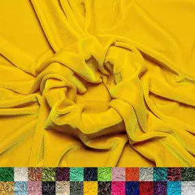 Canary Yellow Stretch Velvet Fabric Soft and Smooth