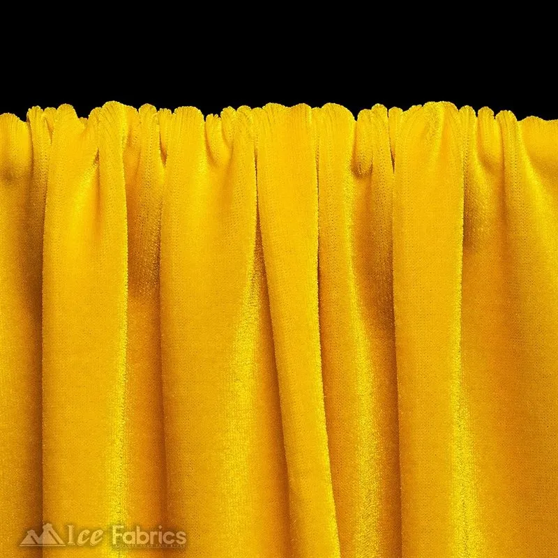 Canary Yellow Stretch Velvet Fabric Soft and Smooth