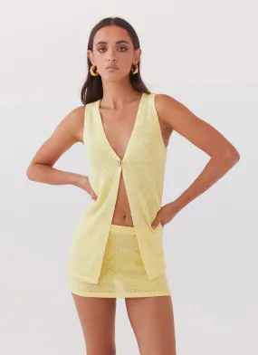 Capri Glow Knit Top - Canary