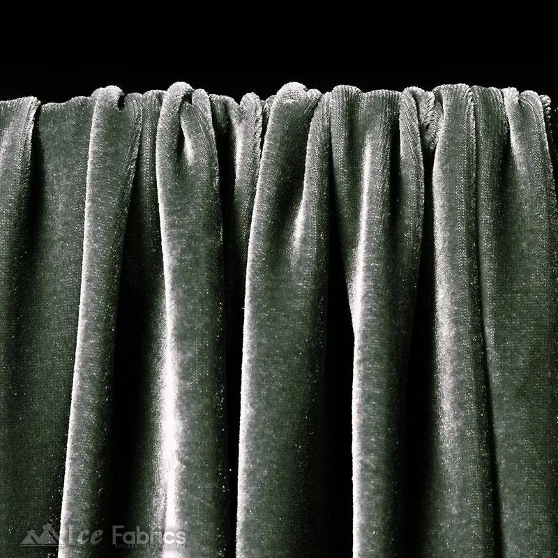 Charcoal Stretch Velvet Fabric Soft and Smooth