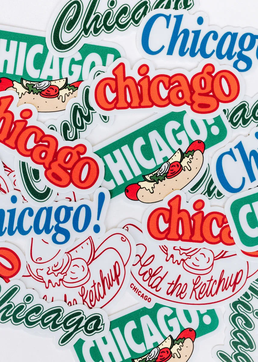 Chicago Retro Sticker - Blue