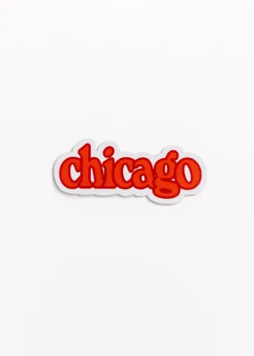 Chicago Retro Sticker - Red