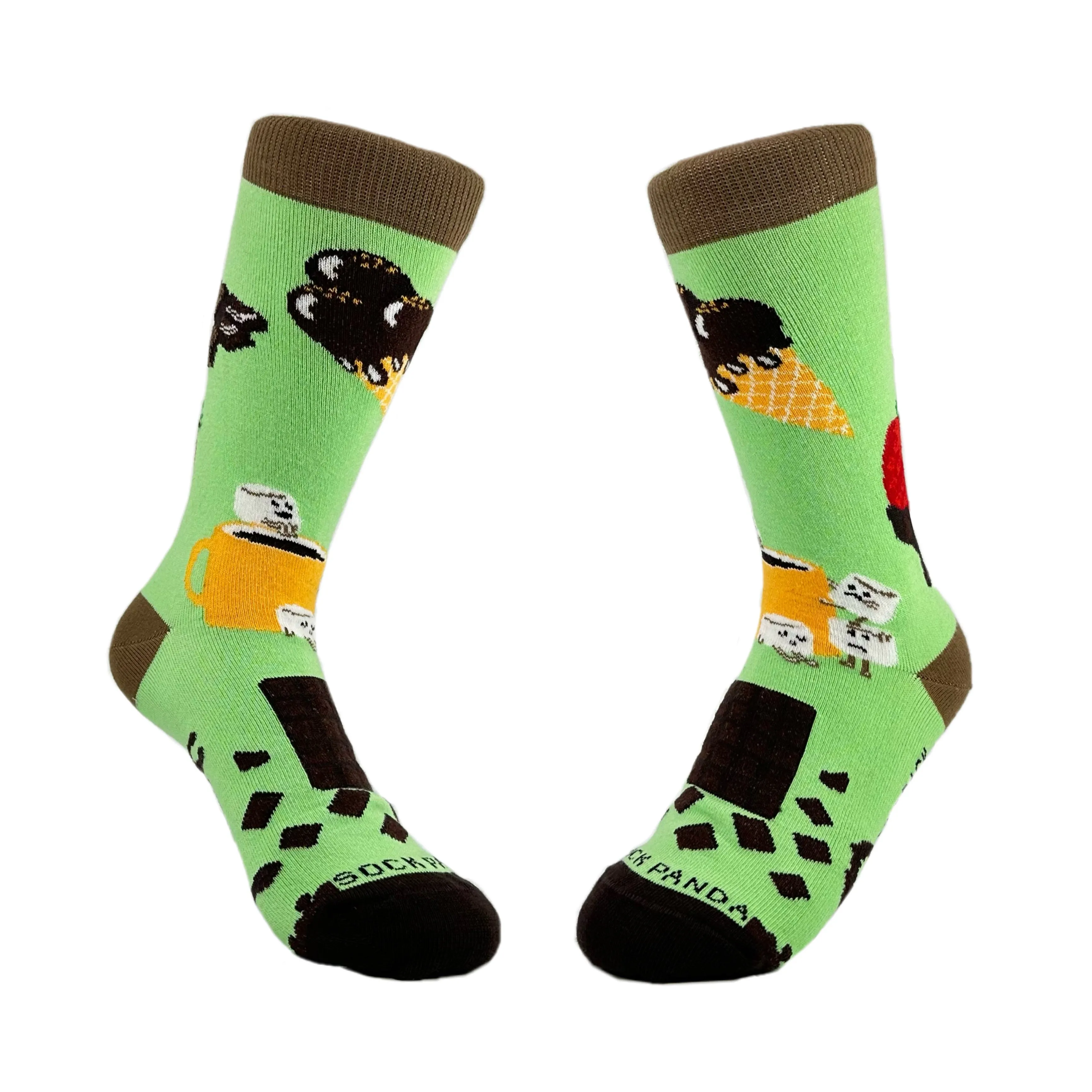 Chocolate Party Time Socks from the Sock Panda (Adult Small -  Shoe Sizes 2-5)