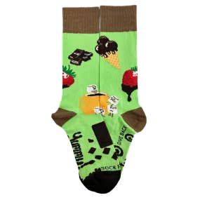 Chocolate Party Time Socks from the Sock Panda (Adult Small -  Shoe Sizes 2-5)