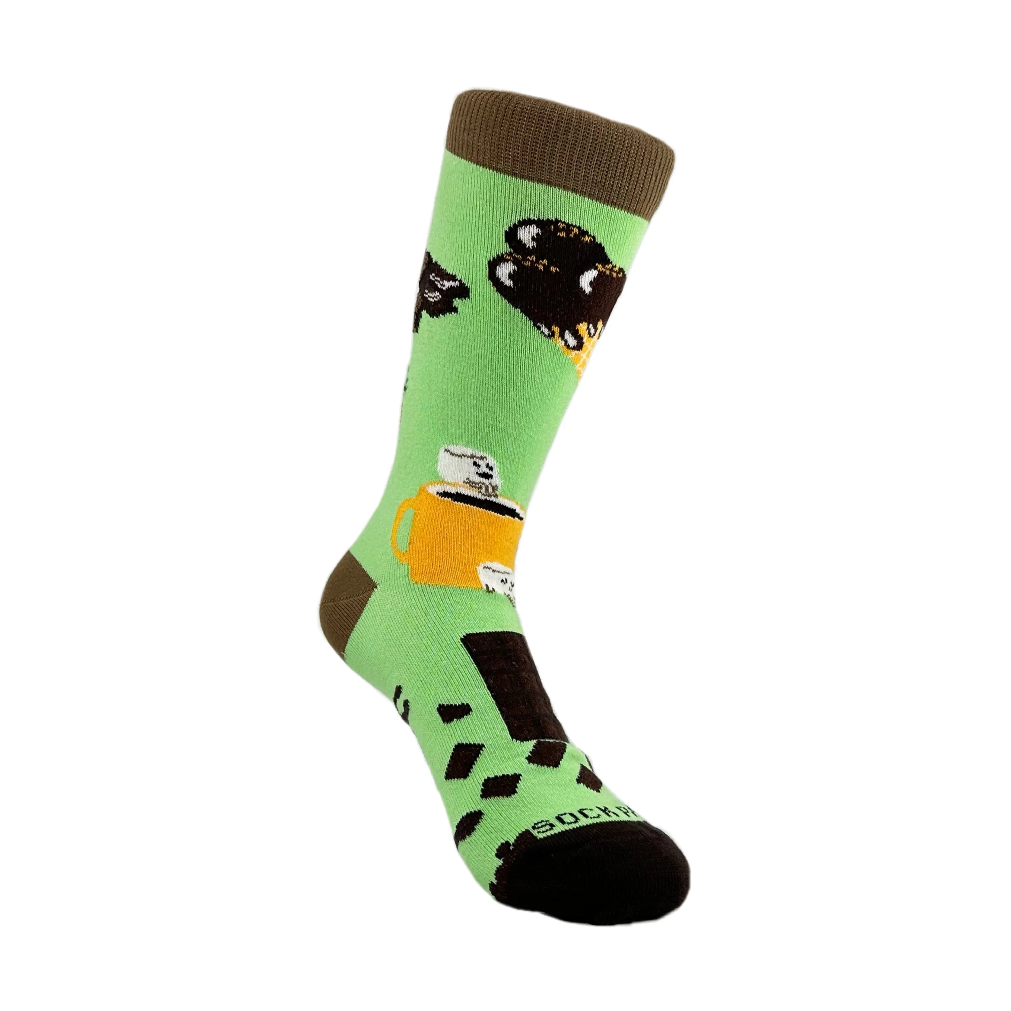 Chocolate Party Time Socks from the Sock Panda (Adult Small -  Shoe Sizes 2-5)