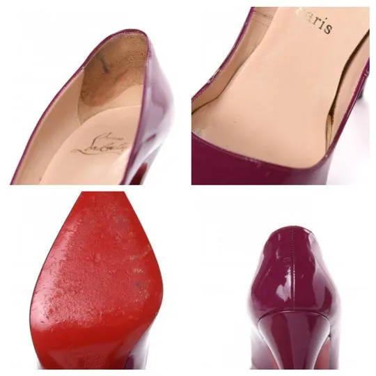 Christian Louboutin Purple Patent Calfskin Pigalle 120 Pumps