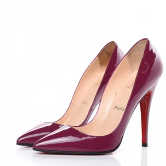 Christian Louboutin Purple Patent Calfskin Pigalle 120 Pumps