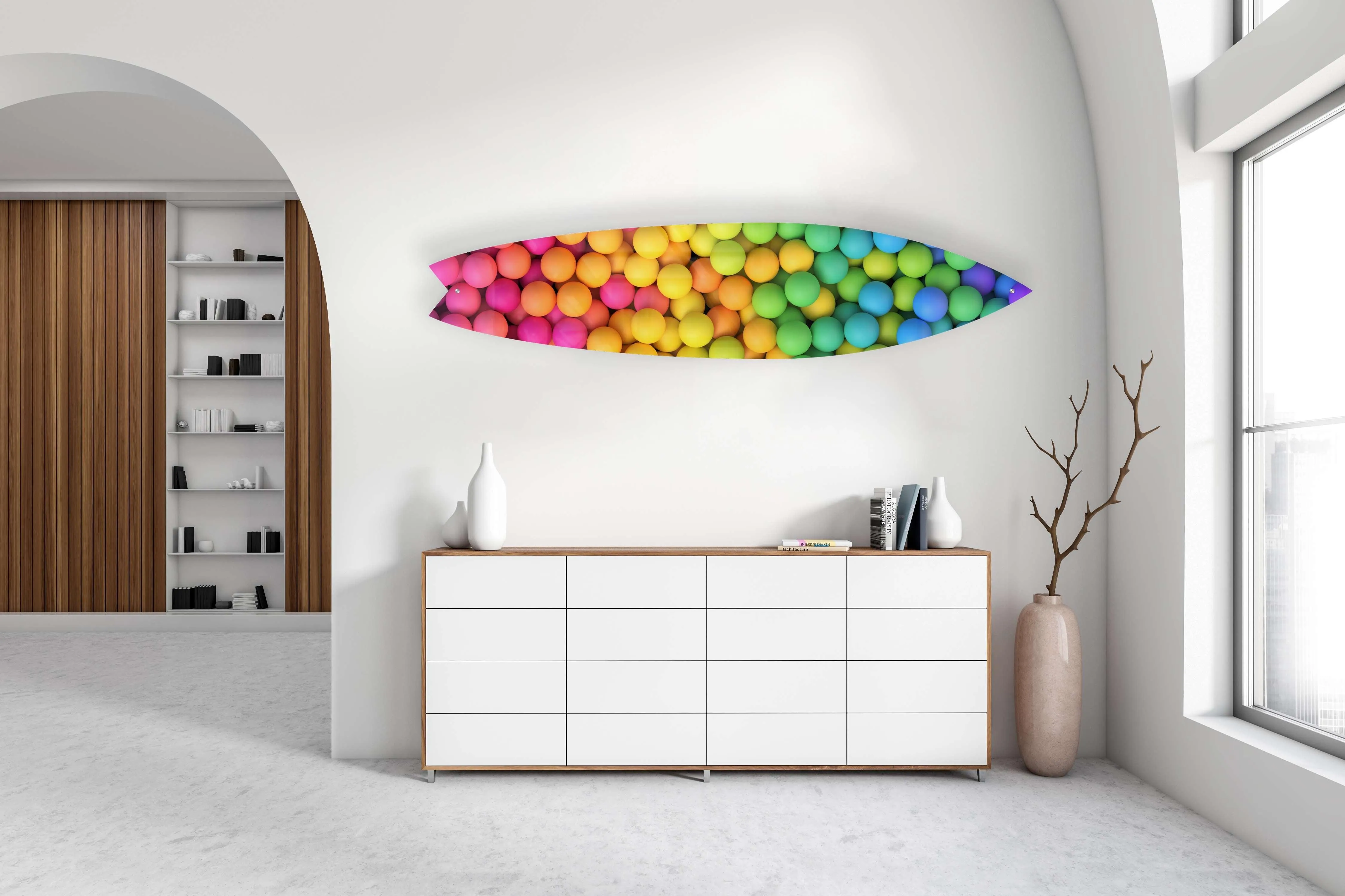 Colorful Balls Acrylic Surfboard Wall Art