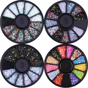 Confetti Round Dot Shape Nail Decoration Wheel