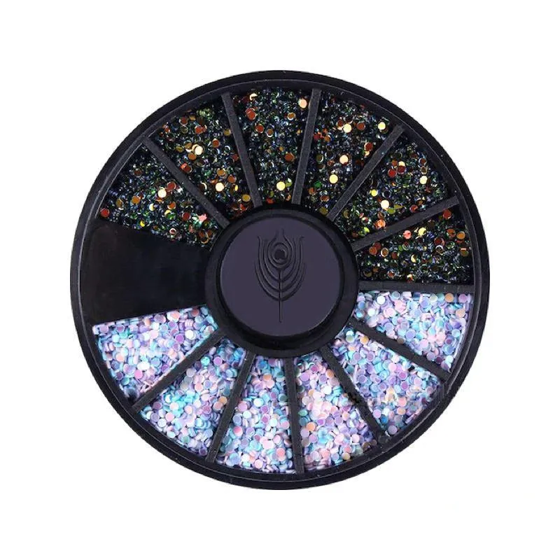 Confetti Round Dot Shape Nail Decoration Wheel