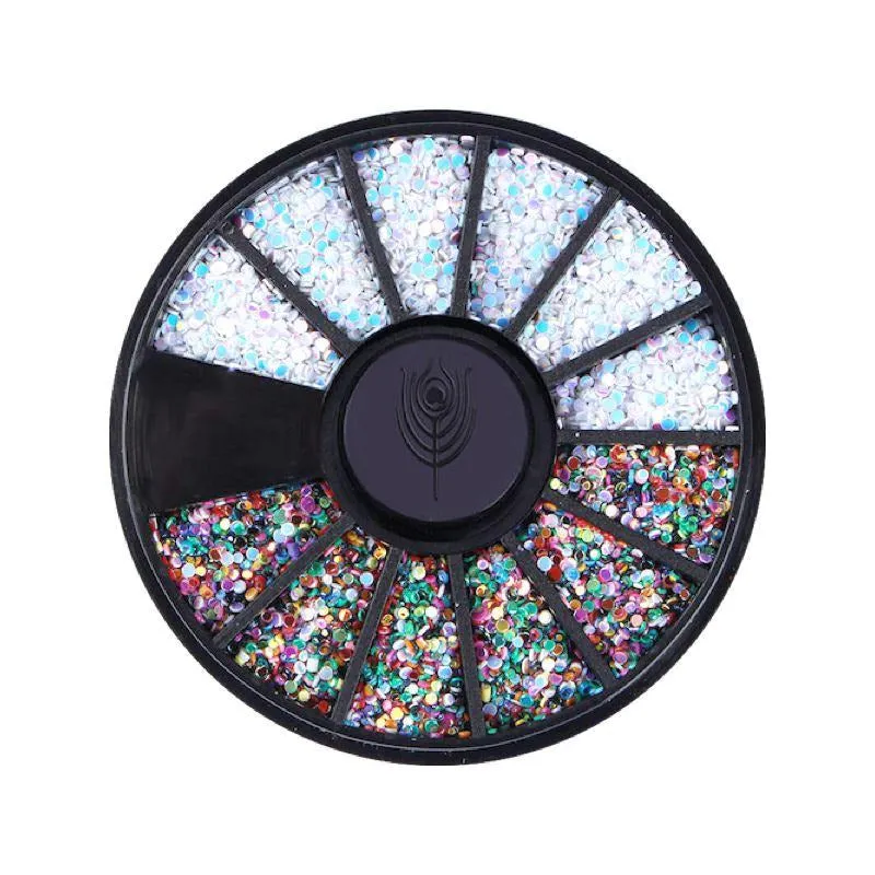 Confetti Round Dot Shape Nail Decoration Wheel