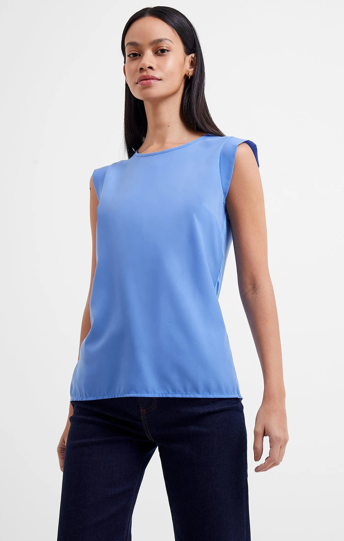 Crepe Light Cap Sleeve Top