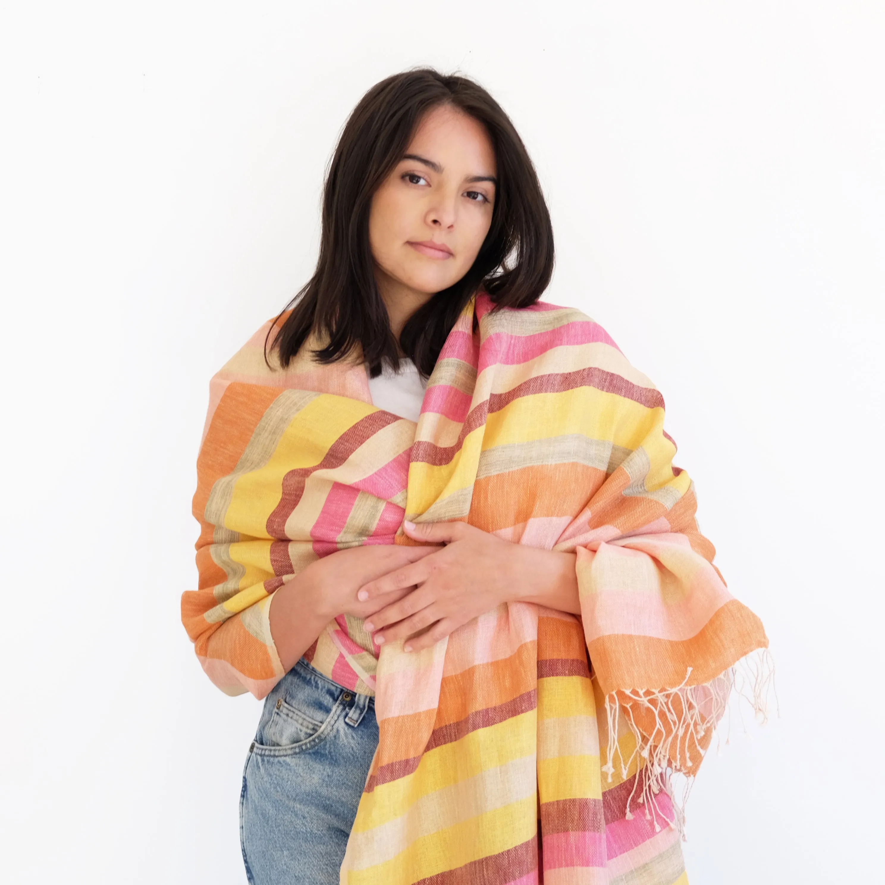 Desert Linen Shawl - Yellow